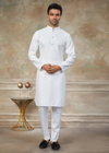 White Color Plain Cotton Kurta With Pajama Suppliers In India